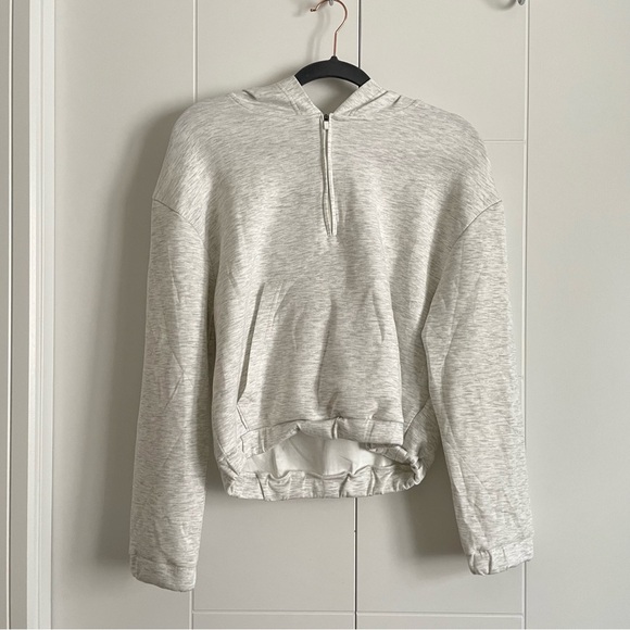 3/$45 Grey Half Zip Hoodie Sweatshirt - Picture 3 of 5